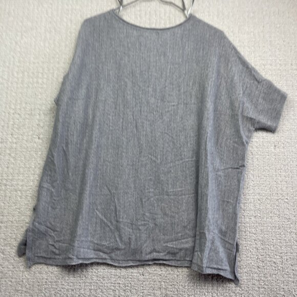 Bartolini Oversized Relaxed Knit Top Merino Wool Blend Made in Italy Size L Grey - Picture 12 of 13